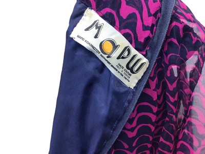 Lot 2074 - Designer Stuart Parvin Corture, three silk/cotton day dresses. Four evening dresses and one polka dot dress by Donald Campbell and polka dot dress by Paul Smith. Plus a studded suede YSL belt.