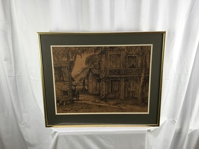 Lot 153 - Peter Rice, British 1928-2015, stage designer and artist. Pen and ink / pencil on laid brown paper, set design backcloth for “The Violins of St. Jacques”. Inscribed and with gallery label verso. 38...