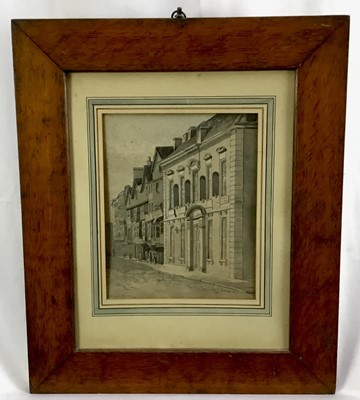 Lot 116 - Georgian early 19th century graphite and watercolour study of the Old Council House, Corn Street, Bristol. Titled and dated 1823 lower left. Owners label to verso “Proctor Baker”, William Proctor B...