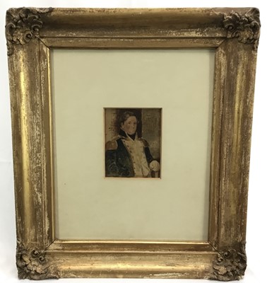 Lot 103 - Victorian watercolour portrait of a Naval Officer. In a heavy gilt frame with mount. Overall including frame 46x40cm