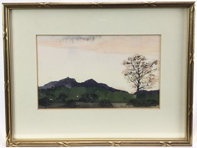 Lot 79 - M Galloway, 20th century. Pair of watercolours, landscapes. Framed and mounted. Overall including frames 26.5x34.5cm