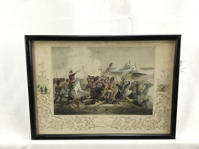 Lot 73 - 19th century coloured engraving. “Battle of Inkermann, November 5th 1854, the Guards resisting the attack on the two gun redoubt”, by R Hind and T Sherratt. Framed. Overall including frame 19x26.5c...