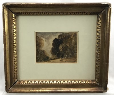 Lot 61 - George Sykes, British b.1863. Watercolour, wooded landscape. Signed lower left. Framed and mounted. Overall including frame 23.5x27cm