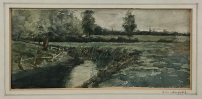 Lot 62 - Edmund Morison Wimperis, 1835-1900. Watercolour, river landscape with trees. Signed and numbered “No 2” verso of picture. Framed and mounted. Overall including frame 24.5x36cm
