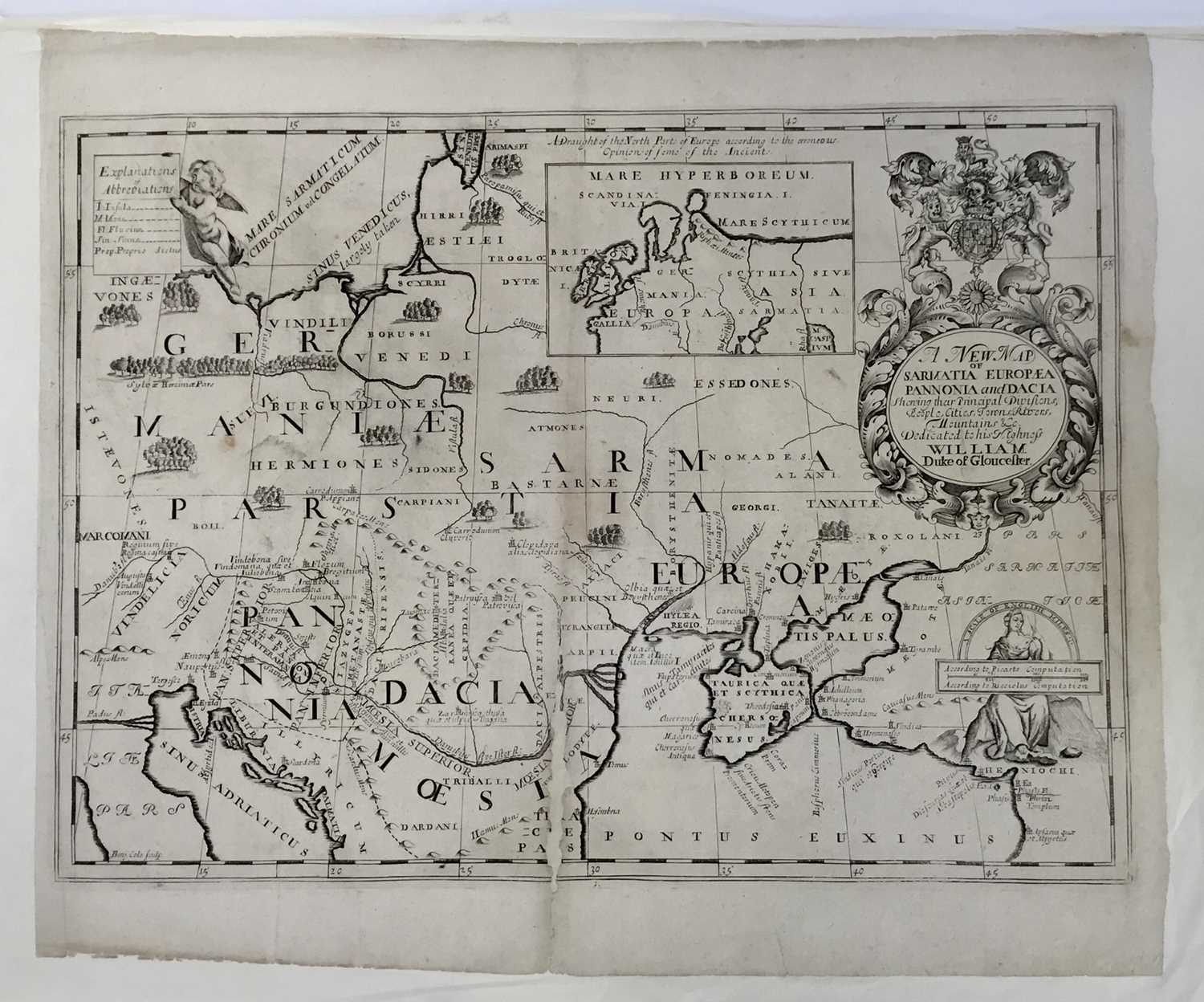 Lot 201 - Wells map of Eastern Europe, c.1700, “A New Map Of Sarmatia Europea Pannonia and Dacia”. By Edward Wells, 1667-1727. Laid to wove paper. The map 45x53.5cm. And one other 18th century nautical coast...