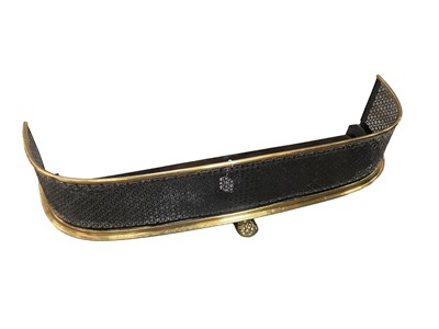 Lot 1374 - Victorian brass fender, 91cm wide