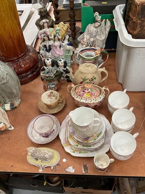 Lot 465 - Group of 19th century and later China to include Staffordshire, spaniels, figures and other china.