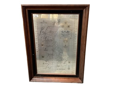 Lot 2584 - Hallmarked silver map of England