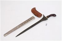 Lot 2559 - 19th century kris with watered steel blade in...