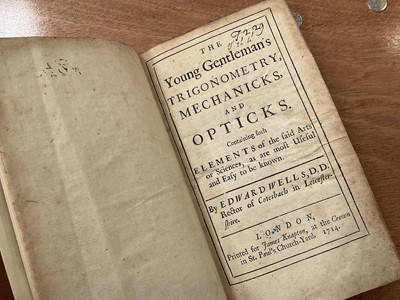 Lot 1457 - The Doctrine of Proportion, Arithmetical and Geometrical, J Nourse, 1763, bound with The Elements of Geometry, and The Young Gentleman's Trigonometry, Mechankicks, and Opticks, in three parts, Edwa...