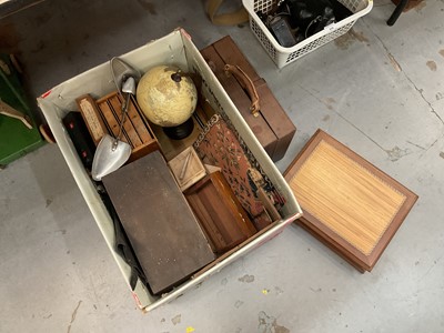 Lot 519 - Collection of sundry items to include a globe, a leather case and other items.