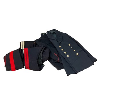 Lot 682 - Collection of assorted military uniforms together with a shell case with engraved presentation inscription. (1 box)