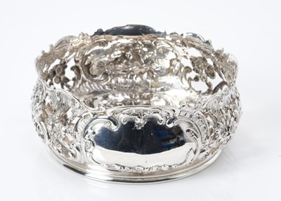 Lot 176 - Late 19th/early 20th century German silver coaster of circular form, with a flared rim