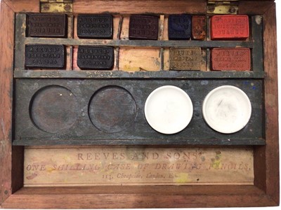 Lot 2418 - Reeves 'Superior Watercolors' paint box with several original tablets