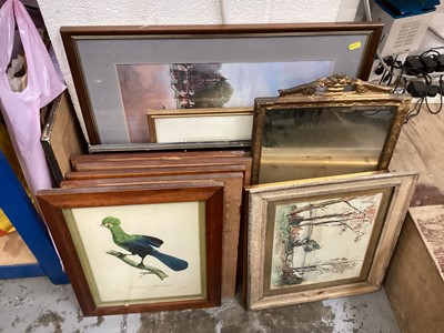 Lot 707 - Large collection of pictures together with a bevelled wall mirror in gilt frame