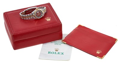 Lot 432 - 1987 Ladies Rolex Datejust wristwatch in box with papers