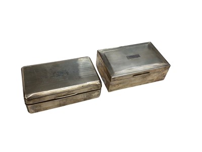 Lot 1125 - Two silver mounted cigarette boxes with engine turned decoration