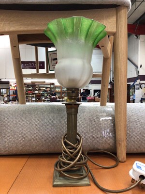 Lot 576 - Brass candlestick converted to a lamp