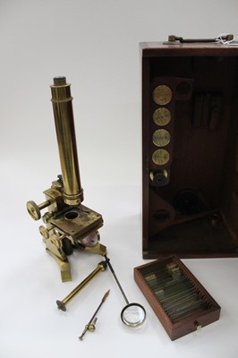Lot 2408 - Victorian microscope