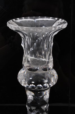Lot 8 - Two pairs of 19th century cut glass candlesticks, 25cm and 27.5cm high