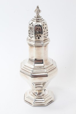 Lot 215 - Late Edwardian silver sugar castor of octagonal form