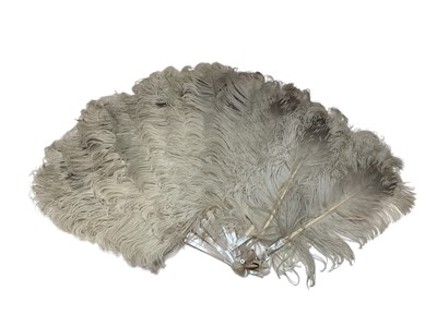 Lot 2113 - 1930's Ostrich feather cape and two fans.