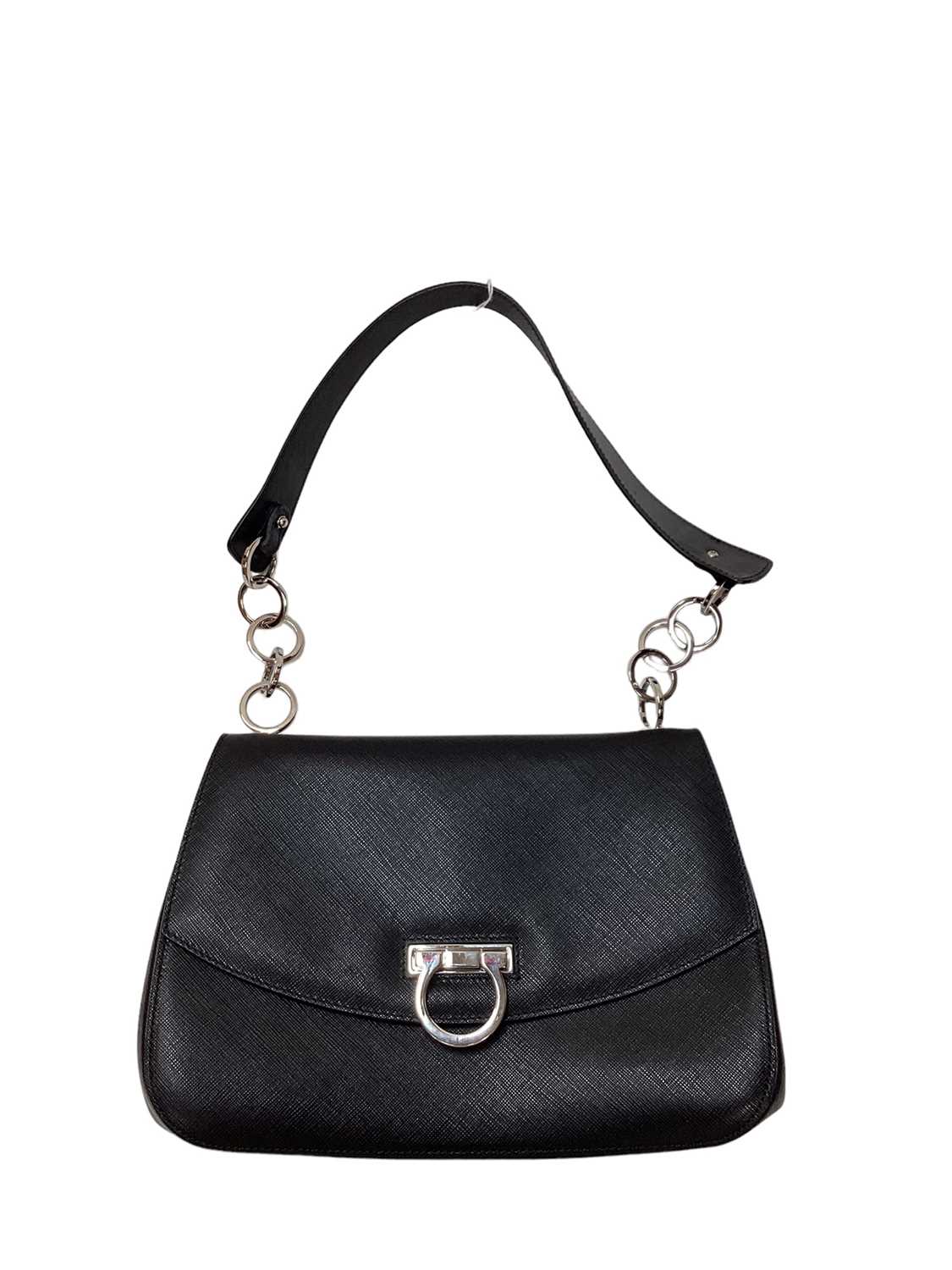 Lot 2088 - Salvatore Ferragamo black leather handbag