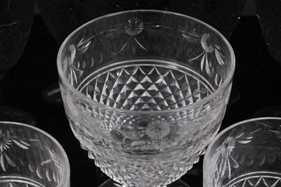 Lot 16 - Suite of Stuart Crystal cut crystal wine glasses, including 11 measuring 12.25cm high and 11 measuring 11.75cm high (22)