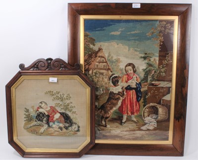 Lot 791 - Two 19th century needlework panels