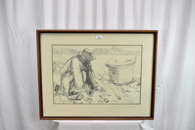 Lot 815 - Harry Becker (1865-1928) black and white lithograph - Potato Harvest, Holland, 36.5cm x 54.5cm, in glazed frame