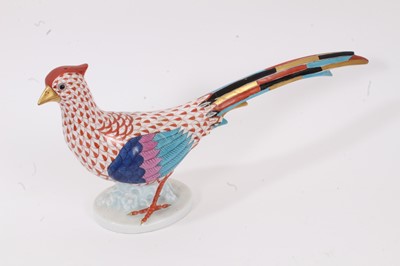 Lot 20 - Four Herend bird figures, the largest measuring 33cm long