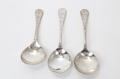 Lot 245 - Three late 18th/early 19th century Continental silver spoons