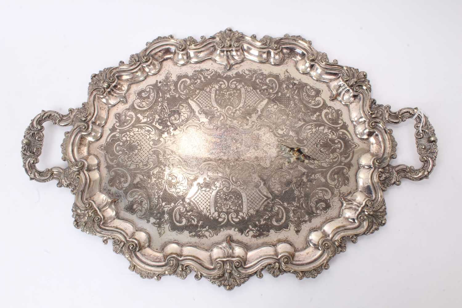 Lot 248 - Large 19th century silver plated two-handled tray