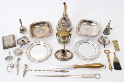 Lot 212 - Georgian style silver plate wine funnel, and other items