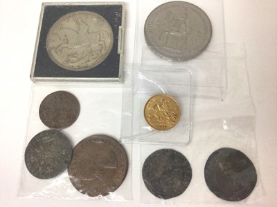 Lot 419 - G.B. -Mixed coinage to include gold half Sovereign Edward VII 1907 AVF, Elizabeth I silver hammered Six Pences 1567 & 1581 (N.B. Both poor condition)..