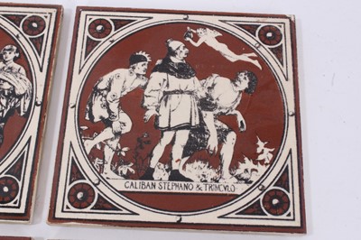 Lot 36 - Set of four Victorian tiles printed with scenes from Shakespeare, 15.25cm square