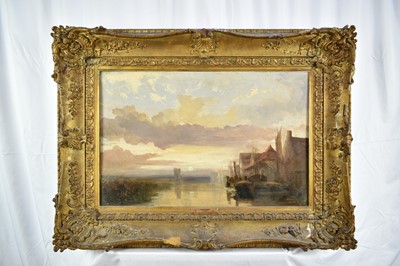 Lot 899 - Thomas Lound (1802-1861) oil on panel, the river Yare near Norwich, in original gilt frame, 42 x 67cm