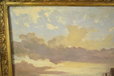 Lot 899 - Thomas Lound (1802-1861) oil on panel, the river Yare near Norwich, in original gilt frame, 42 x 67cm