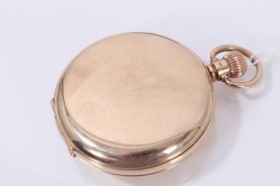 Lot 420 - 9ct gold Waltham half hunter pocket watch