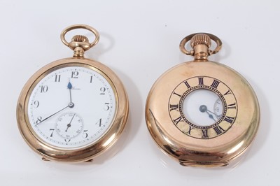 Lot 421 - Two Waltham gold plated pocket watches