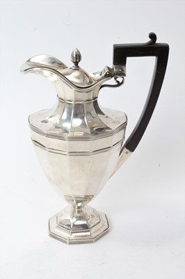 Lot 256 - Edwardian silver hot water jug, Sheffield 1906, maker James Dixon & Sons.