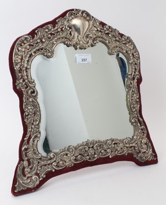 Lot 257 - Large late Victorian silver dressing table mirror