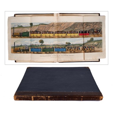 Lot 566 - Thomas Talbot Bury (1809-1877) -  Coloured Views on the Liverpool and Manchester Railway, London: Ackermann, 1831 Large quarto, title page, thirteen full-paged hand coloured plates, two folding pla...