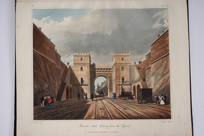 Lot 566 - Thomas Talbot Bury (1809-1877) -  Coloured Views on the Liverpool and Manchester Railway, London: Ackermann, 1831 Large quarto, title page, thirteen full-paged hand coloured plates, two folding pla...