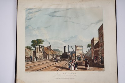 Lot 566 - Thomas Talbot Bury (1809-1877) -  Coloured Views on the Liverpool and Manchester Railway, London: Ackermann, 1831 Large quarto, title page, thirteen full-paged hand coloured plates, two folding pla...