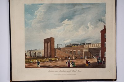 Lot 566 - Thomas Talbot Bury (1809-1877) -  Coloured Views on the Liverpool and Manchester Railway, London: Ackermann, 1831 Large quarto, title page, thirteen full-paged hand coloured plates, two folding pla...