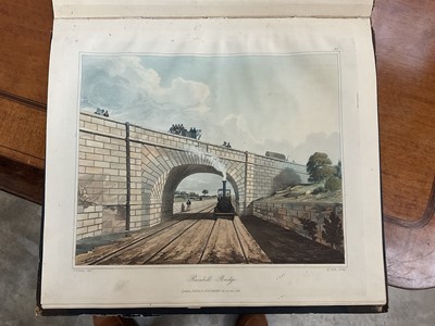 Lot 566 - Thomas Talbot Bury (1809-1877) -  Coloured Views on the Liverpool and Manchester Railway, London: Ackermann, 1831 Large quarto, title page, thirteen full-paged hand coloured plates, two folding pla...