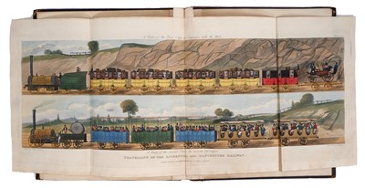 Lot 566 - Thomas Talbot Bury (1809-1877) -  Coloured Views on the Liverpool and Manchester Railway, London: Ackermann, 1831 Large quarto, title page, thirteen full-paged hand coloured plates, two folding pla...