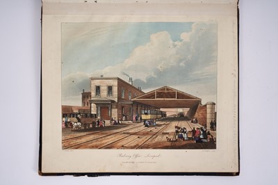 Lot 566 - Thomas Talbot Bury (1809-1877) -  Coloured Views on the Liverpool and Manchester Railway, London: Ackermann, 1831 Large quarto, title page, thirteen full-paged hand coloured plates, two folding pla...