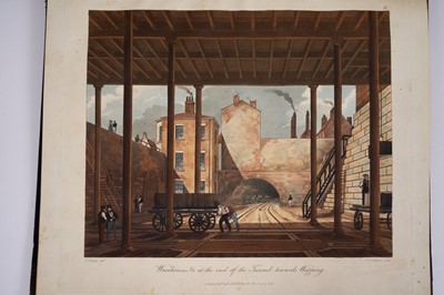 Lot 566 - Thomas Talbot Bury (1809-1877) -  Coloured Views on the Liverpool and Manchester Railway, London: Ackermann, 1831 Large quarto, title page, thirteen full-paged hand coloured plates, two folding pla...